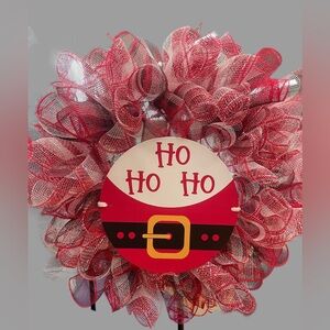 Festive Red and Black Holiday Wreath
